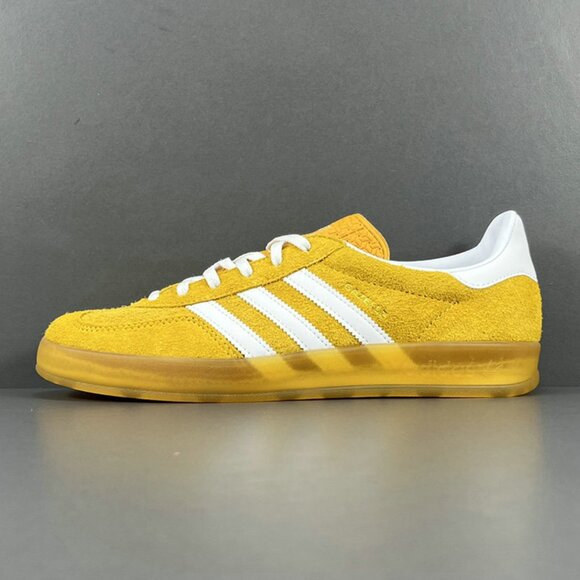 Adidas Originals Gazelle Indoor Gum Sole Trainers In Mustard Yellow - White - Picture 8 of 10